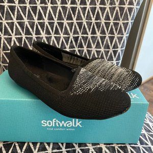 Softwalk Black & White Ballet Flats with Arch Support Women's 8.5W New in Box